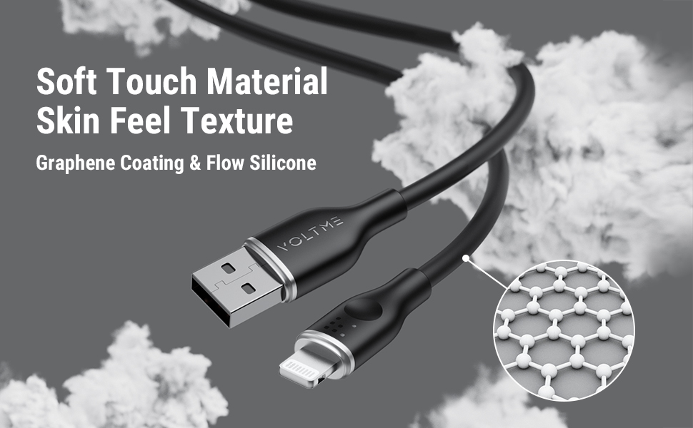 Voltme Powerlink Moss Liquid Silicon Cable USB A To Lightning 3A