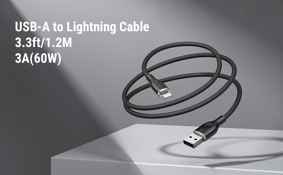 Voltme Powerlink Moss Liquid Silicon Cable USB A To Lightning 3A