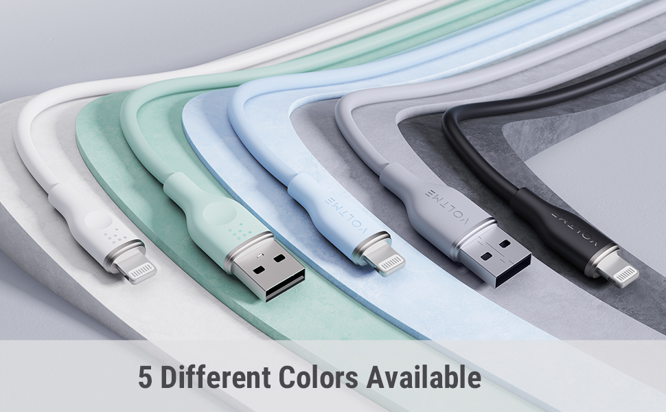 Voltme Powerlink Moss Liquid Silicon Cable USB A To Lightning 3A