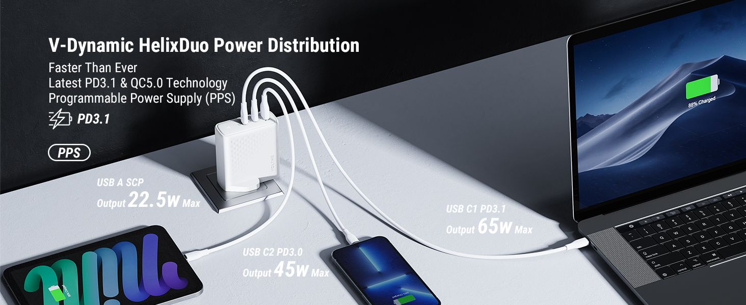 Voltme Revo 140 Wall Charger (140W) White