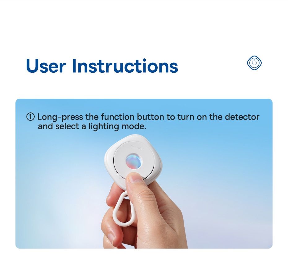 Baseus Heyo Camera Detector Mini Travel Hotel Hidden Camera Finder Camera Infrared Detector Black