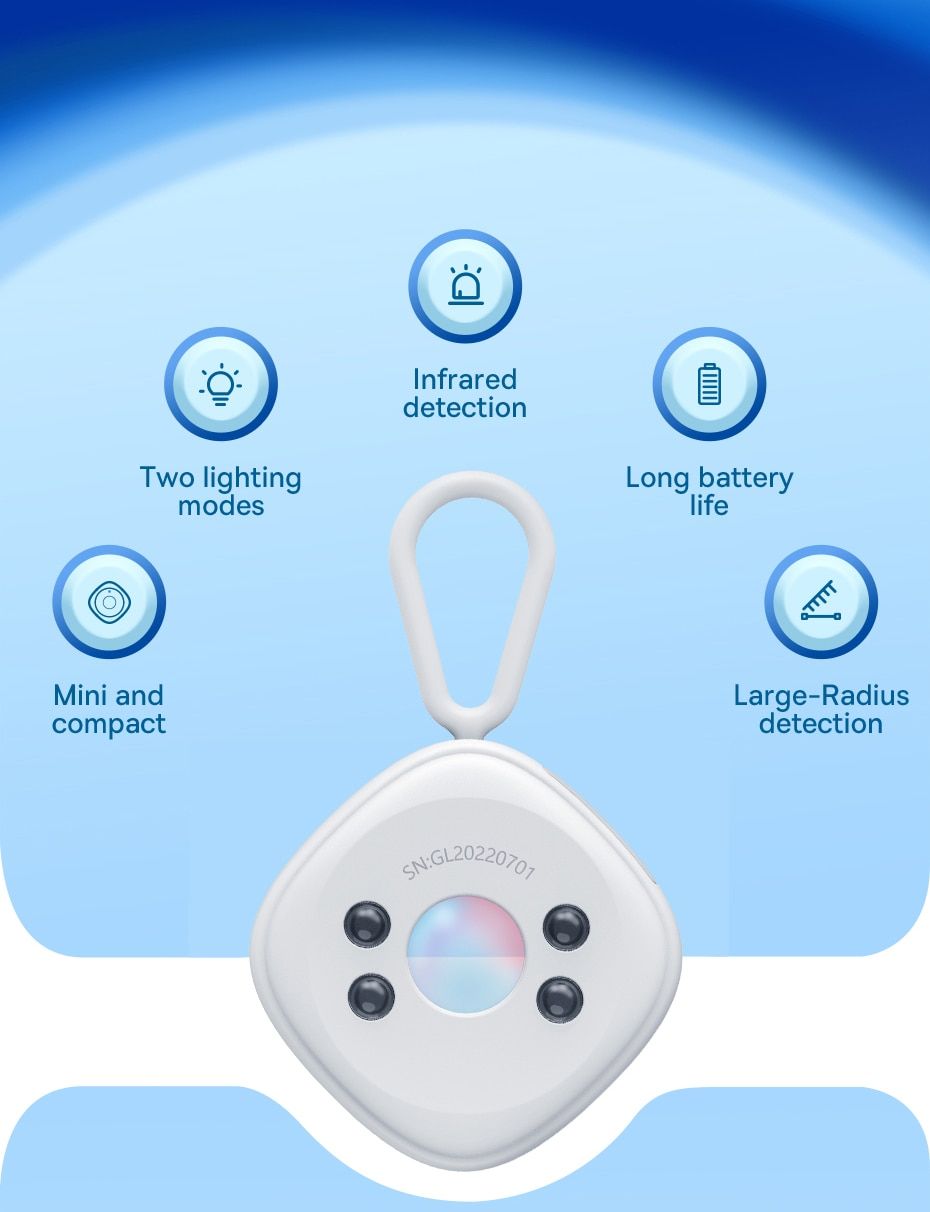Baseus Heyo Camera Detector Mini Travel Hotel Hidden Camera Finder Camera Infrared Detector Black