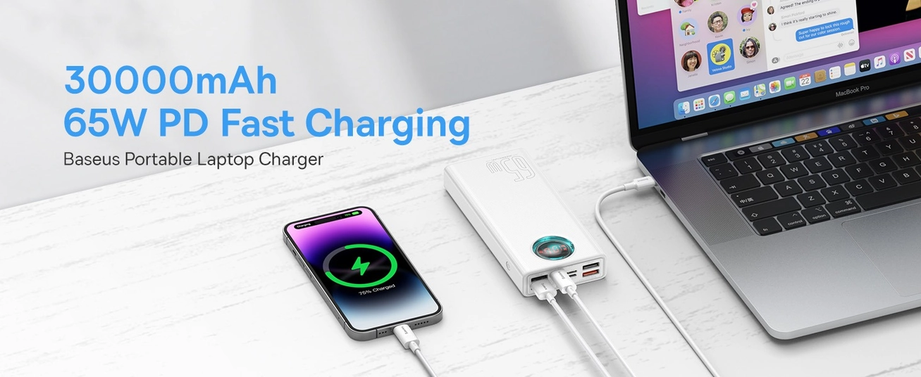 Baseus Amblight Digital Display Quick Charge Power Bank 30000mAh 65W