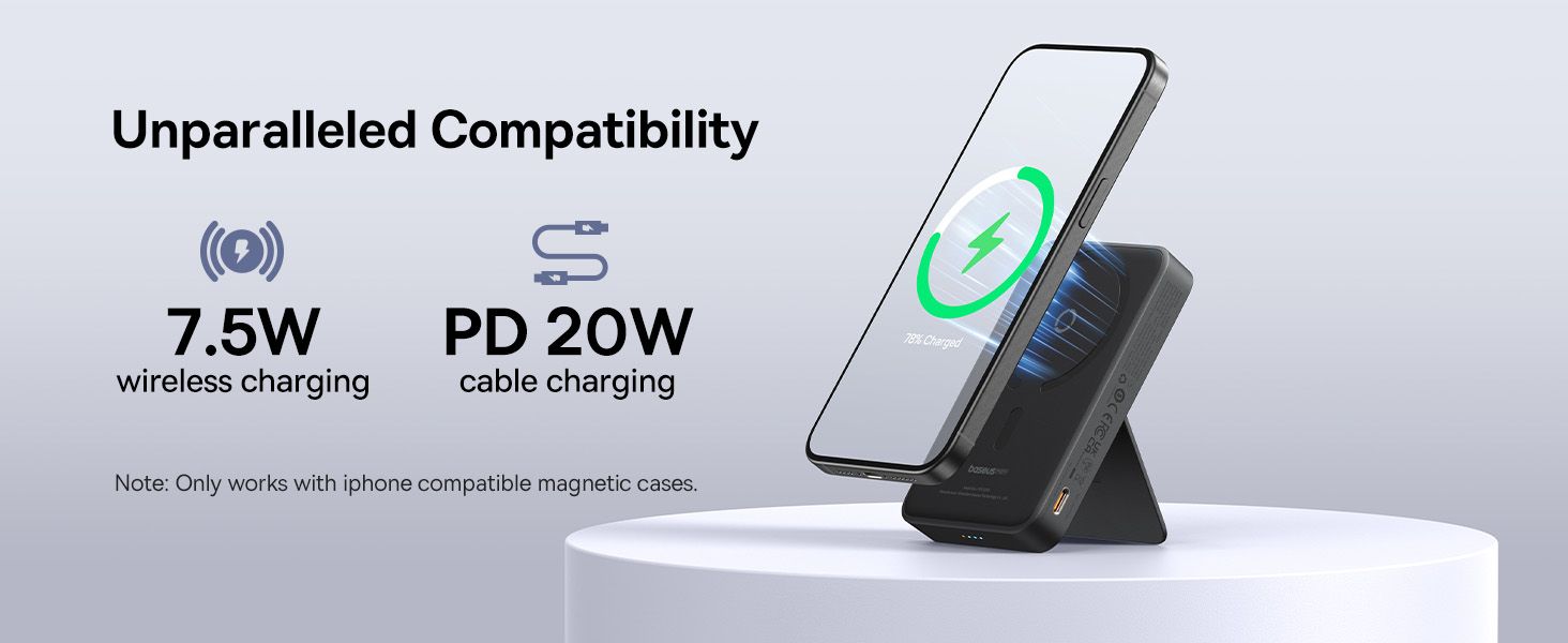 Baseus MagPro 5000mAh Wireless Fast Charging Power Bank PD 20W  With Magnetic Stand