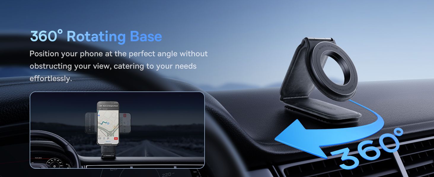 Baseus C02 Prime Trip Series Magnetic Car Phone Holder 360° Rotatable, Foldable Car Mount