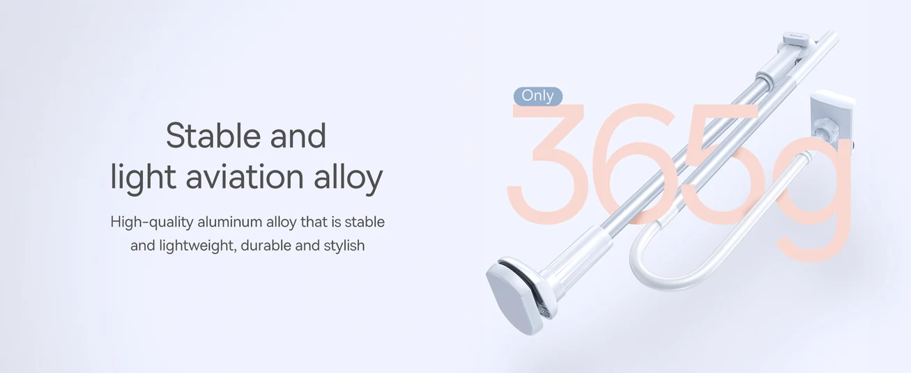 Baseus 360° Rotating Flexible Long Arm Phone Holder – Adjustable Clamp Mount for Bed, Desk, Kitchen; Compatible with iPhone, Samsung, Xiaomi, Tablets