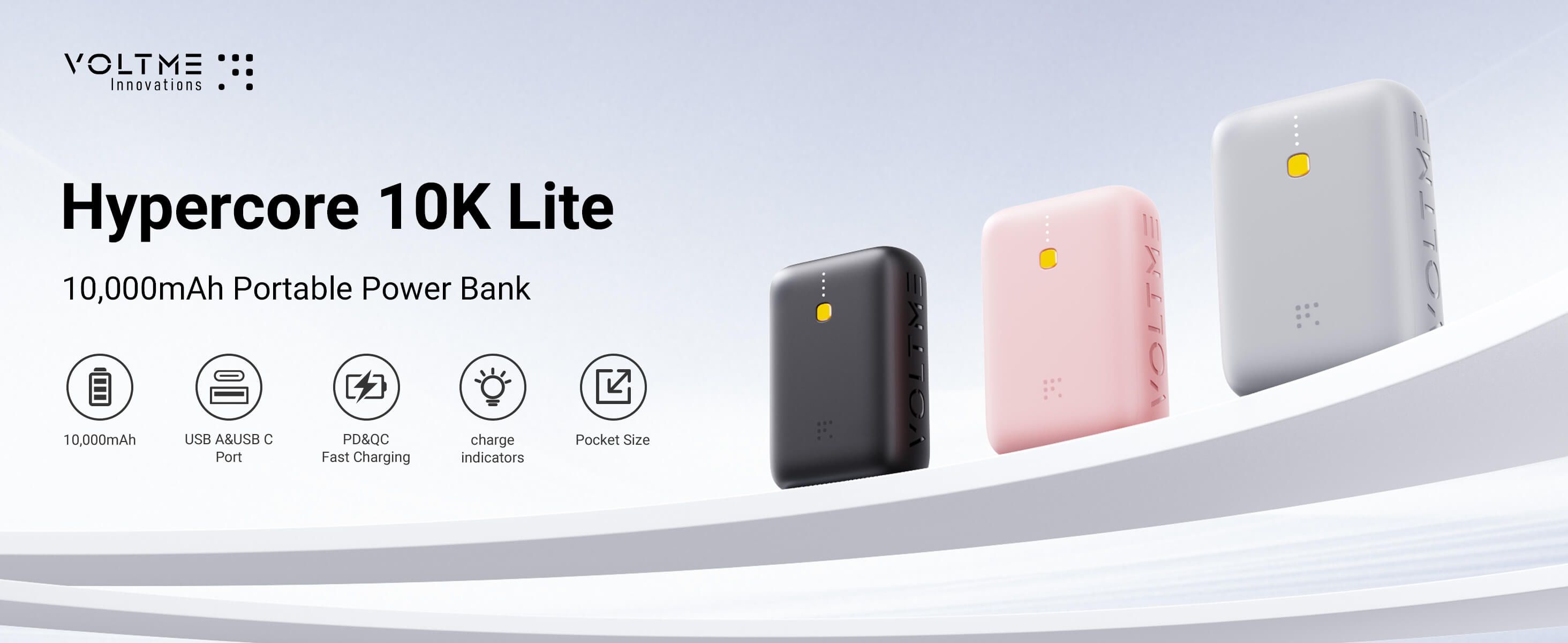 VOLTME Hypercore 10K Lite 10,000mAh Fast Charging Power Bank PD 3.0, Type
