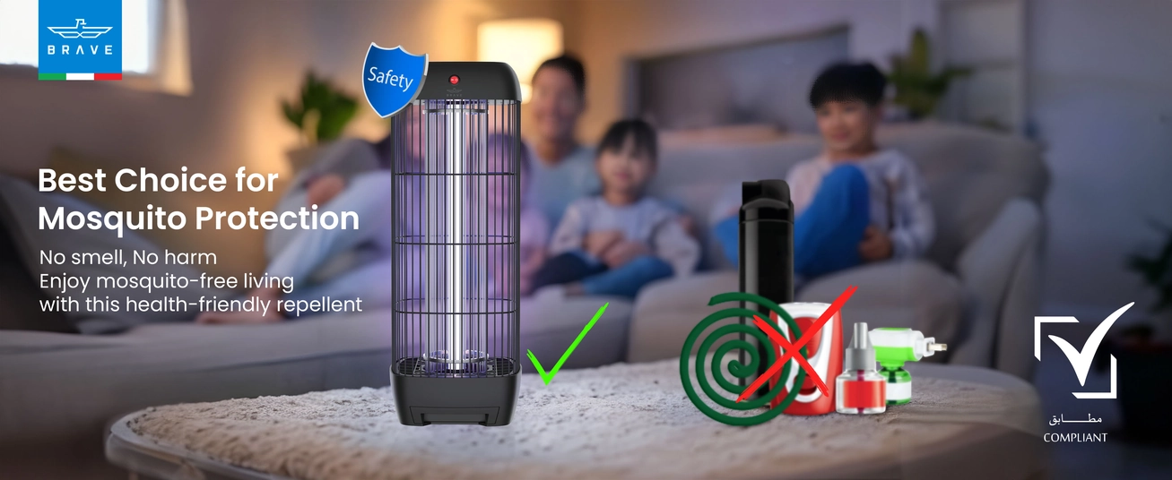 Brave Electric Mosquito Killer Bug Zapper with 15W UV Lamp, Powerful Indoor &amp; Outdoor Insect Trap, Quiet, Safe, and Effective for Home, Kitchen, Patio, and Commercial Use