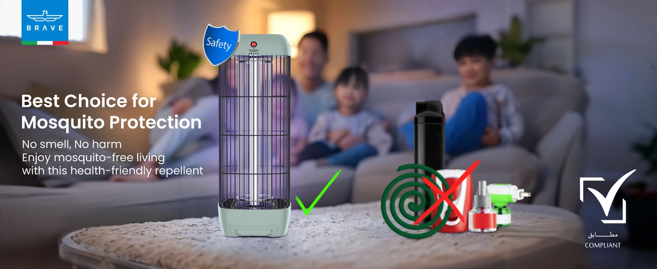 Brave Electric Mosquito Killer Bug Zapper with 15W UV Lamp, Powerful Indoor &amp; Outdoor Insect Trap, Quiet, Safe, and Effective for Home, Kitchen, Patio, and Commercial Use