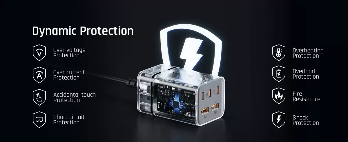 Voltme VITO Go 75W EzTravel 5 in 1 Desktop Charger, 1.8M Power Cable with UK Plug