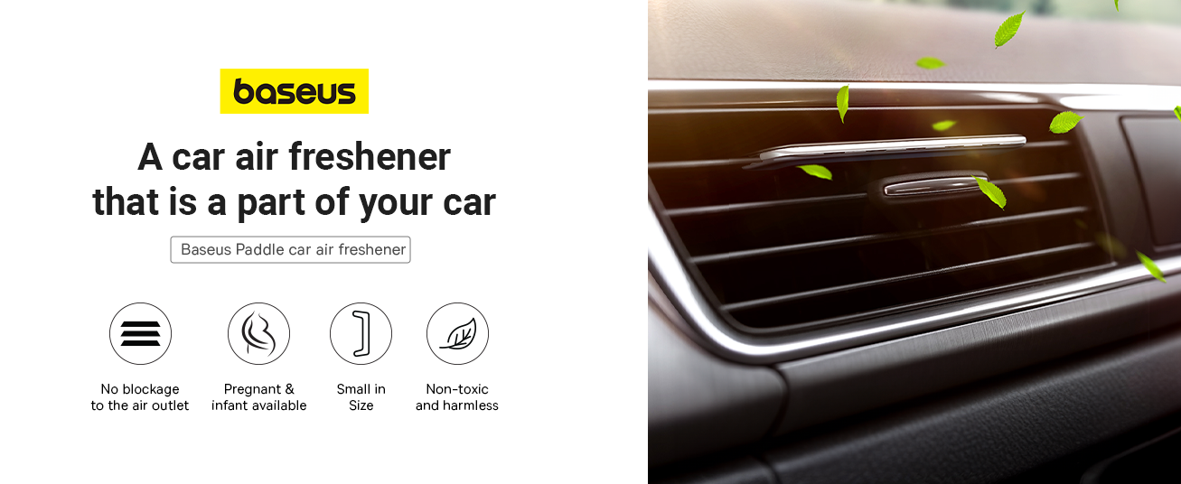 Baseus Car Air Freshener Aromatherapy Fragrance Diffuser Air Vent Non Alcoholic Solid Ultra Thin Paddle (6 pc of Fragrances Included in Box)