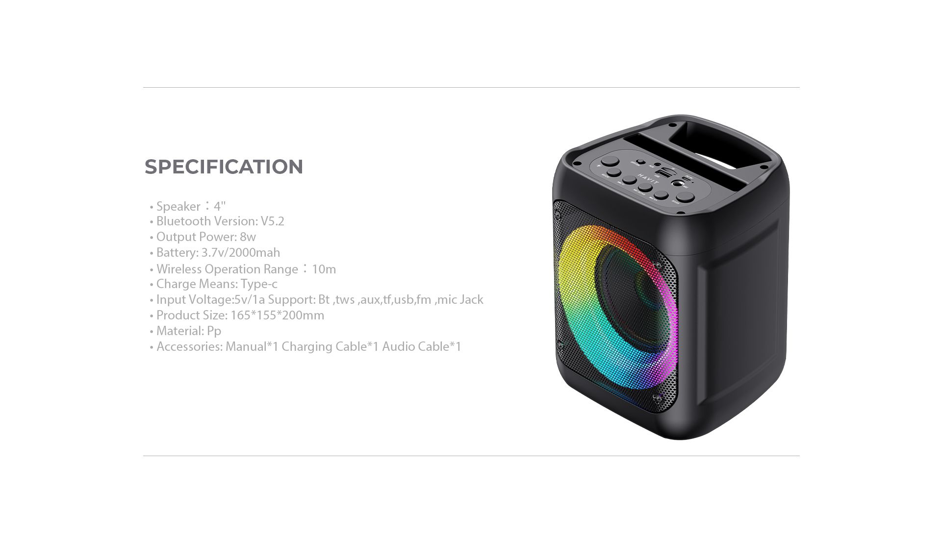 HAVIT SQ133BT Portable Bluetooth Speaker
