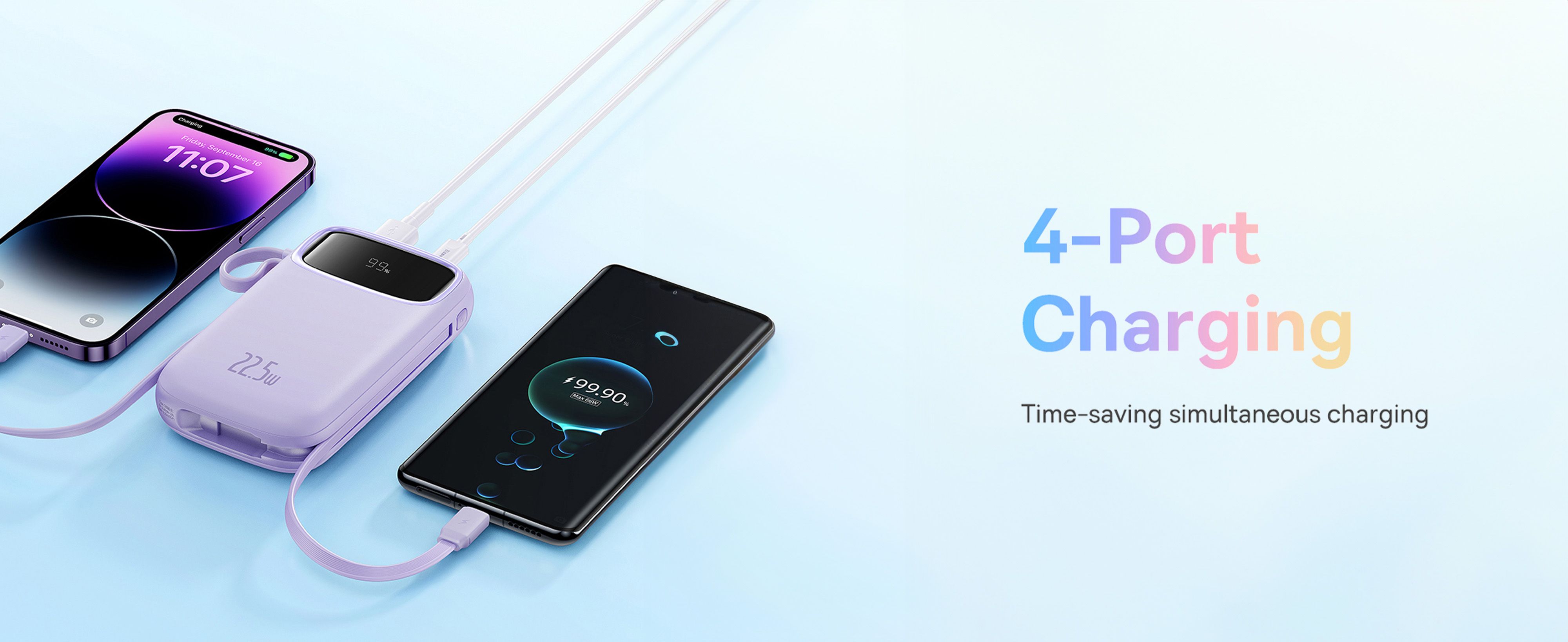 Baseus QPow2 10000mAh Digital Display Fast Charge Power Bank 22.5W With Built