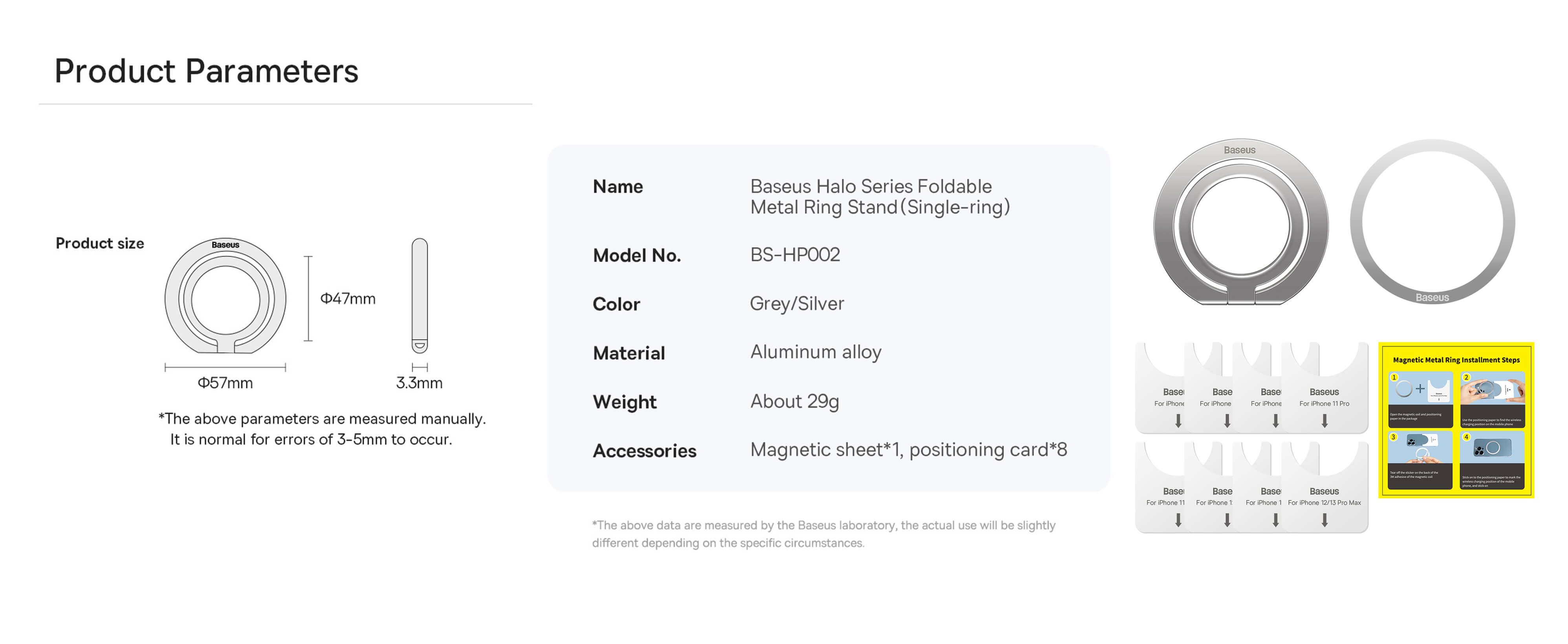 Baseus Halo Series Foldable Metal Ring Stand
