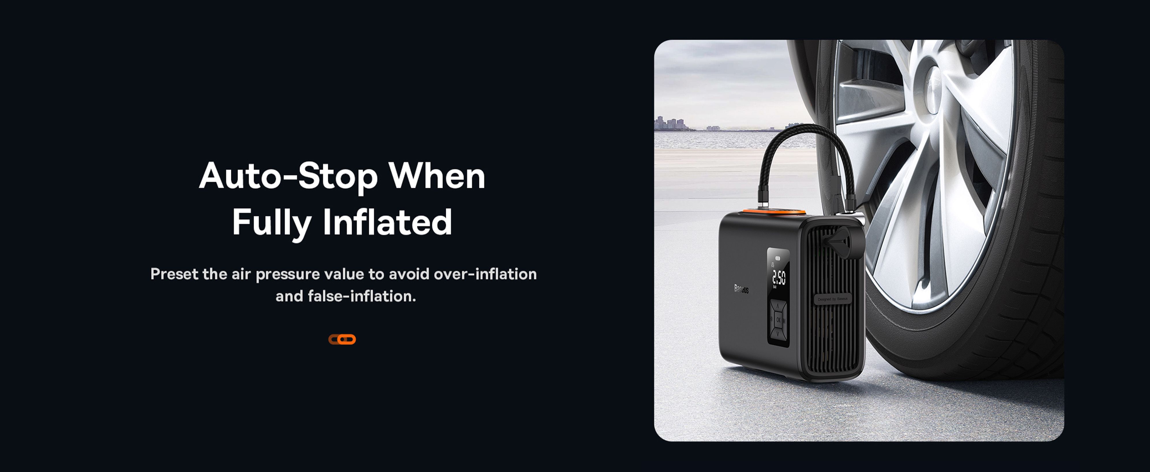 Baseus 6000mAh 150PSI Portable Air Compressor Inflator, Dual Cylinder Wireless Pump with LCD Display for Car, Bicycle, and Ball Inflation