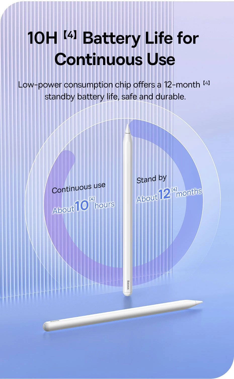 Baseus Smooth Writing 2 Series Wireless Charging Stylus Portable Touch Screen Capacitive Pencil with Nib (Active Wireless Version)