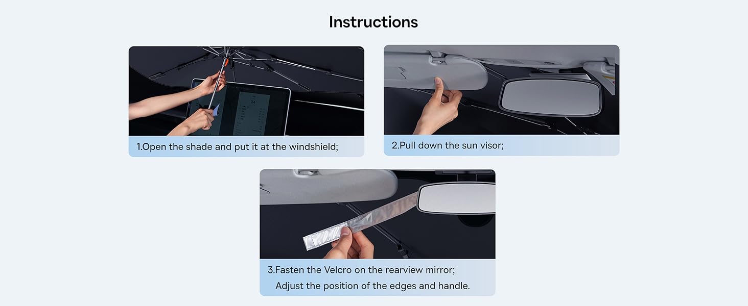 Baseus Car Windshield Sun Shade Umbrella Foldable UV Protection for Cars, SUVs, Trucks