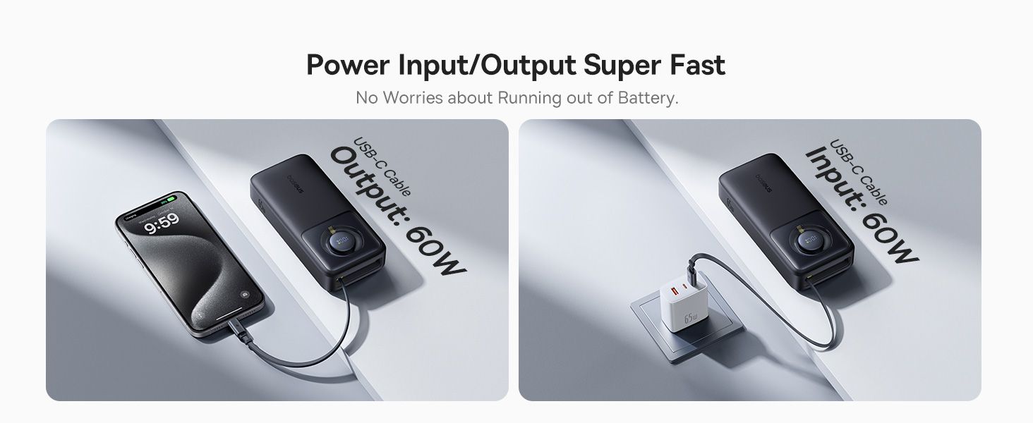 Baseus Free2Pull 20000mAh Power Bank with Built