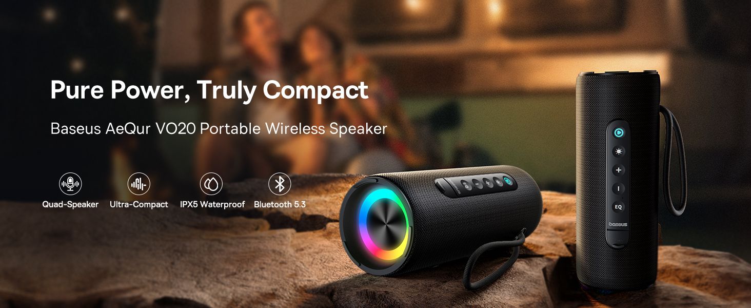 Baseus AeQur Series VO20 Bluetooth Speaker with Ambient RGB Light