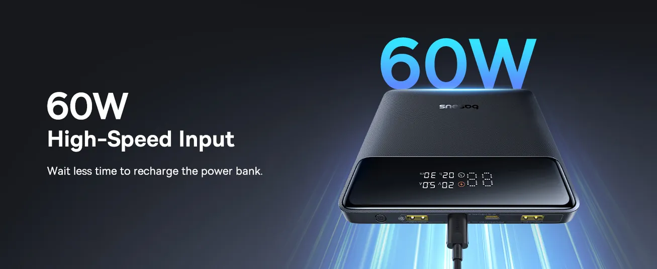 Baseus Power Bank, 20000mAh 100W PD Fast Charging Portable Charger with Digital Display, Blade H1 Lite Laptop Battery Bank for ROG Ally, Steam Deck, MacBook, iPad, iPhone, Samsung