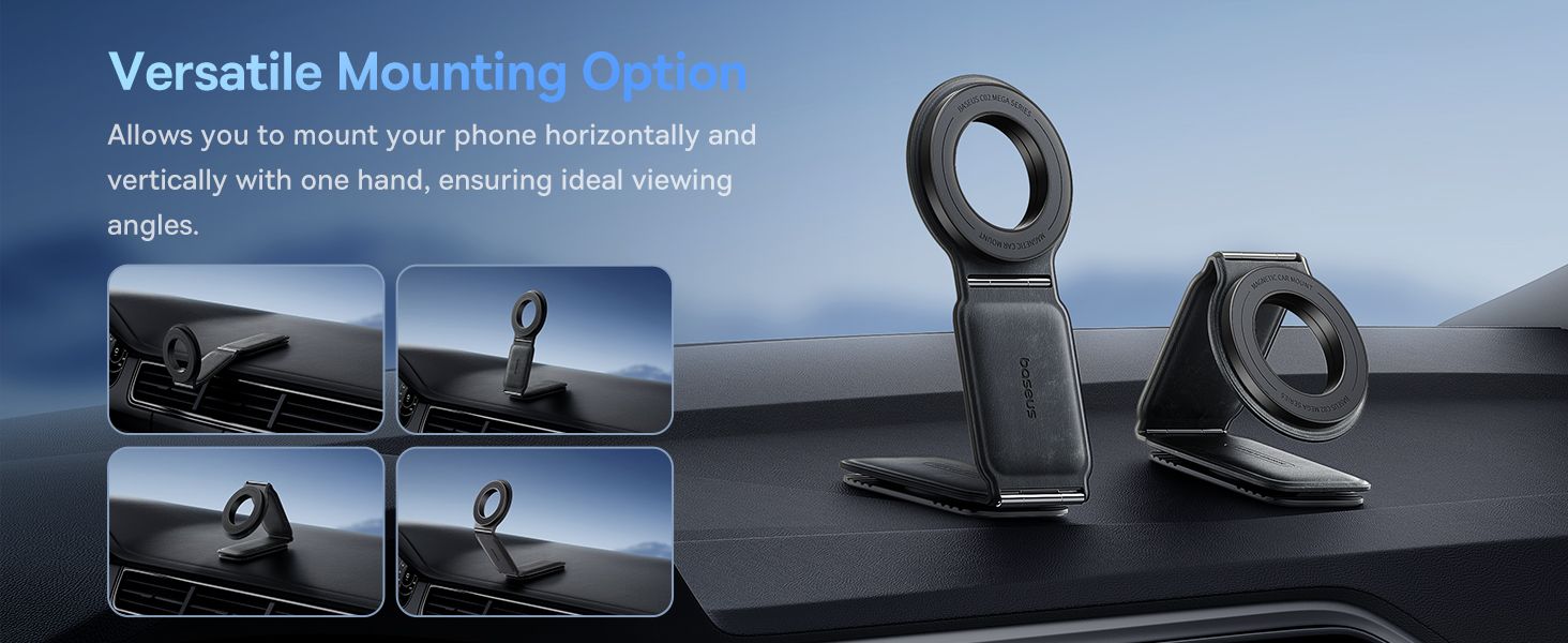 Baseus C02 Prime Trip Series Magnetic Car Phone Holder 360° Rotatable, Foldable Car Mount