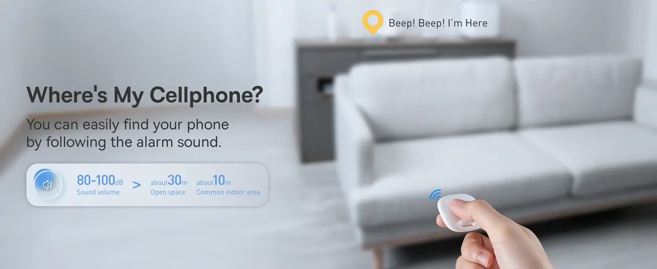 Buy Baseus T2 Pro Smart Bluetooth Tracker – GPS Locator for Keys, Wallet, Luggage, and Pets in UAE