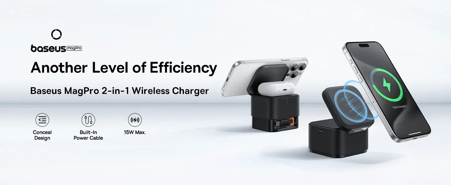 Baseus MagPro 2 in 1 Magnetic Wireless Charger