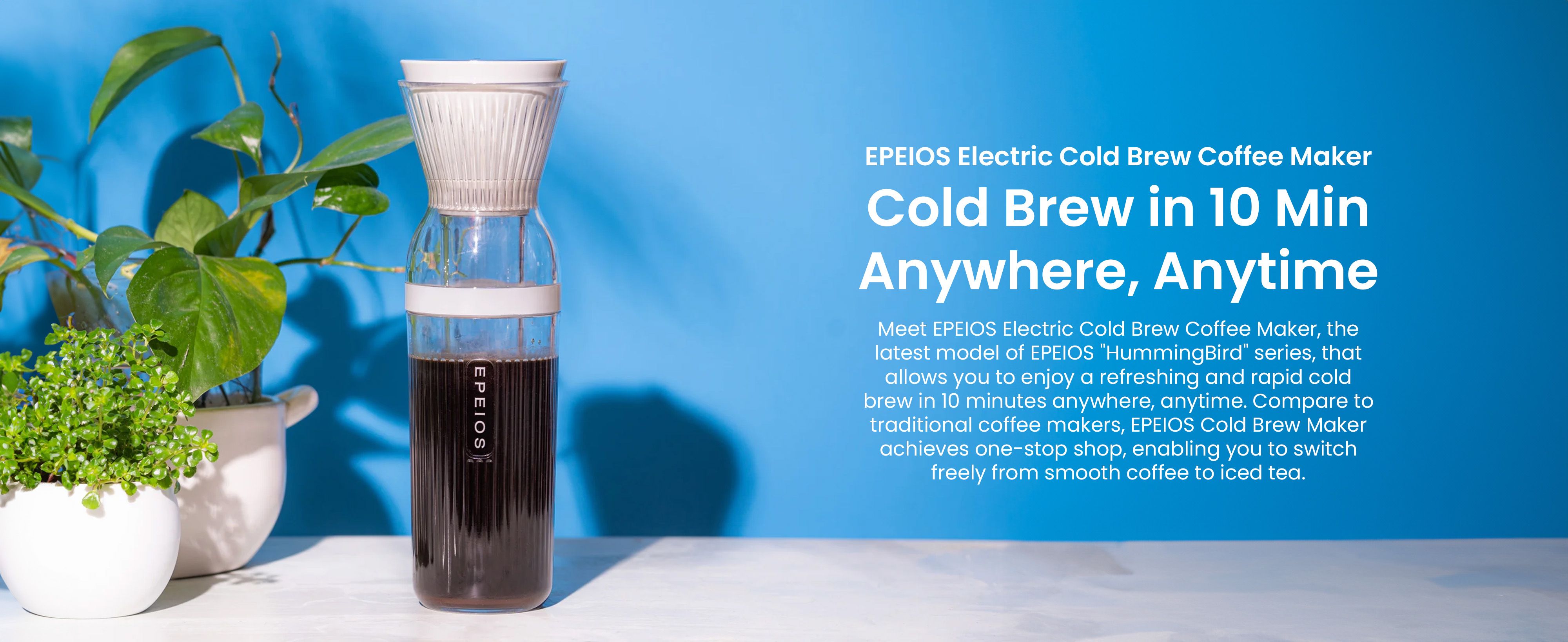 EPEIOS HummingBird Electric Cold Brew / Iced Tea Coffee Maker 10 Minutes High Quality Cold Brew 350ml