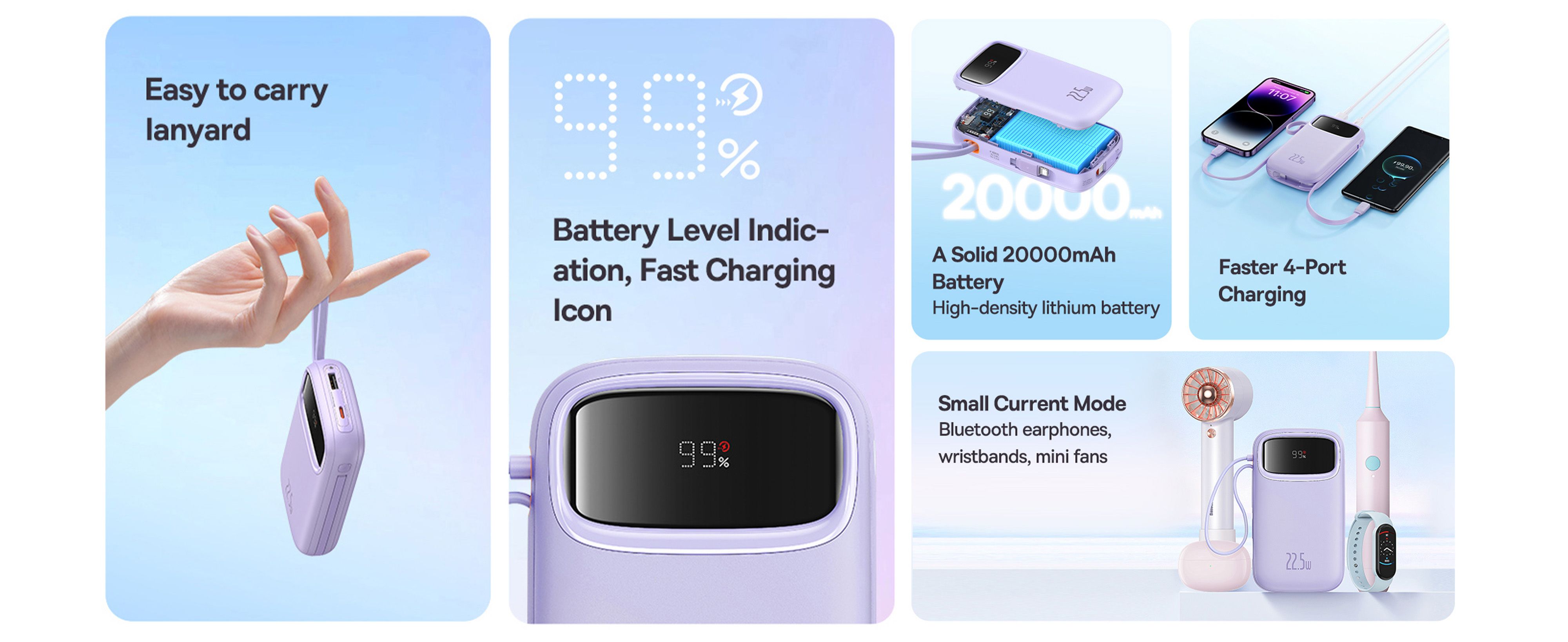 Baseus QPow2 10000mAh Digital Display Fast Charge Power Bank 22.5W With Built
