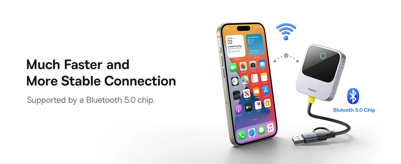 Baseus Prime Trip Safe Journey Wireless CarPlay Adapter for iPhone