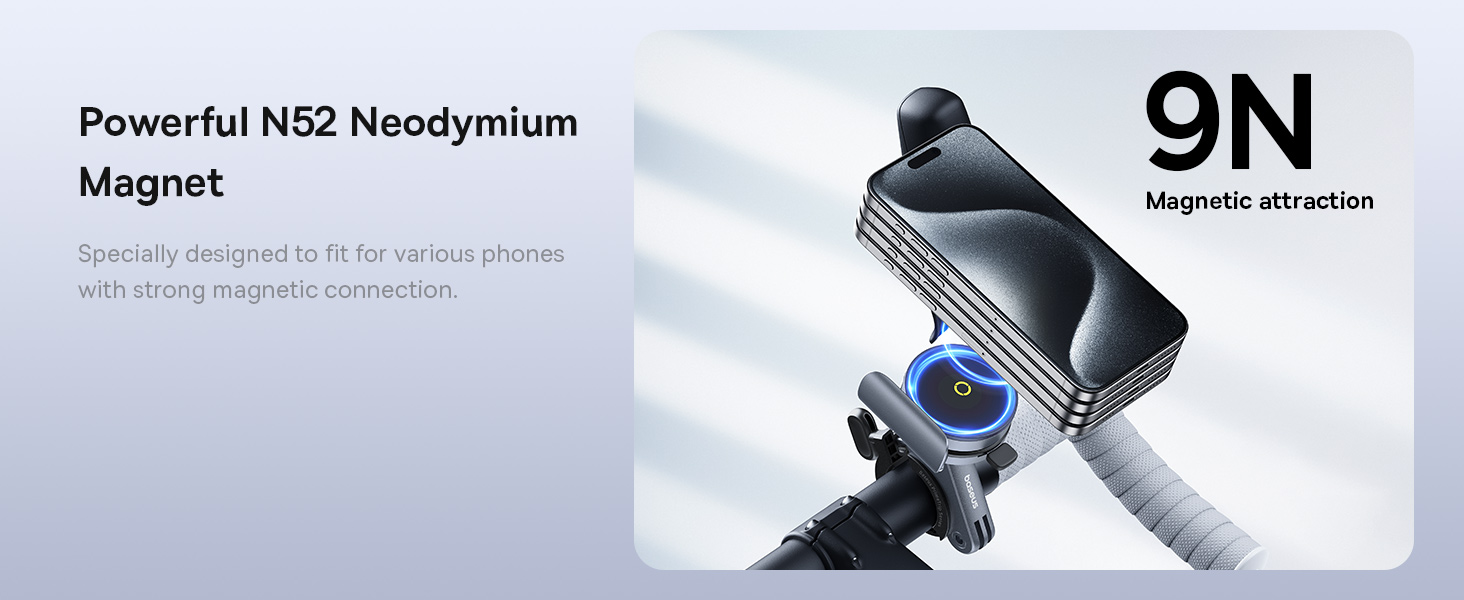 Baseus PrimeTrip Magnetic Bike Phone Holder – 360° Rotatable, Durable Mount