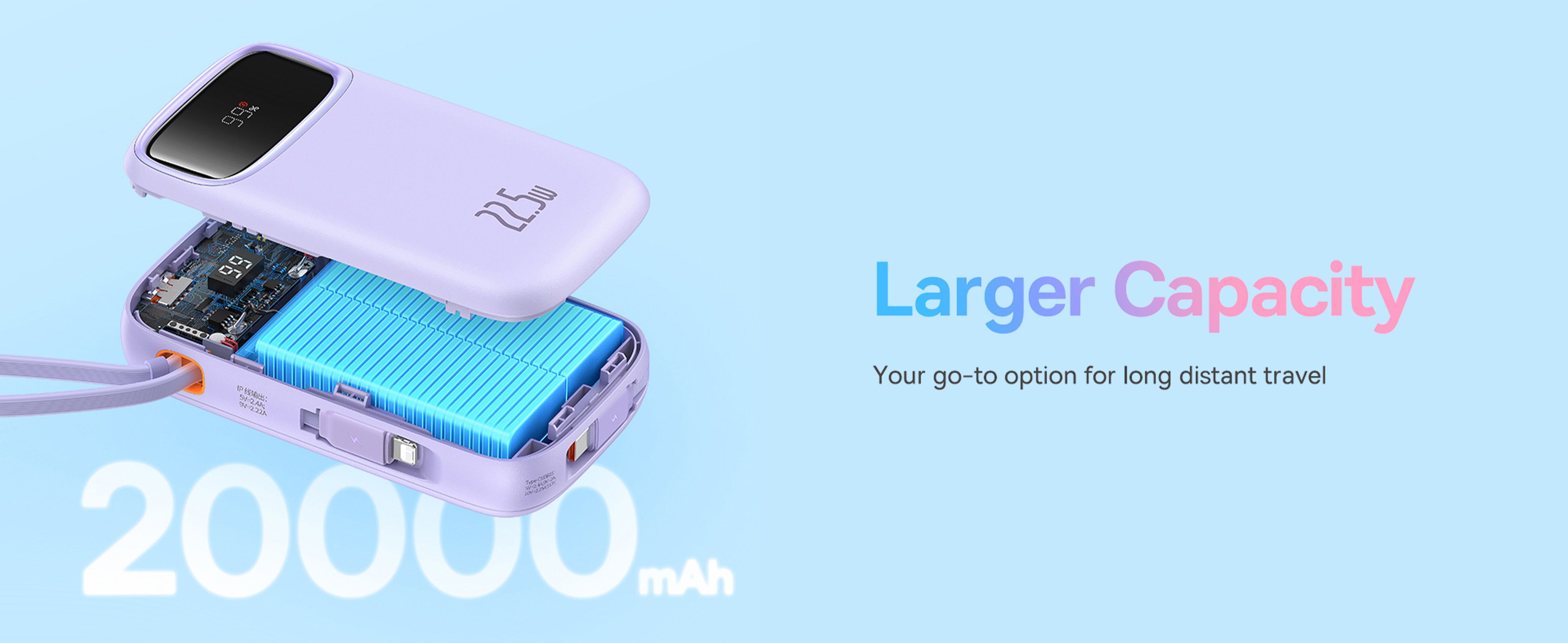 Baseus QPow2 10000mAh Digital Display Fast Charge Power Bank 22.5W With Built