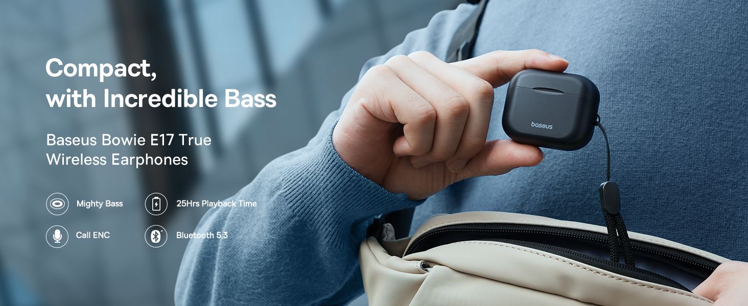 Baseus Bowie E17 True Wireless Bluetooth Earphones With Dual Mic ENC &amp; Punchy Bass