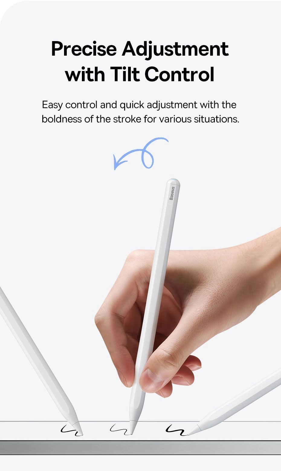 Baseus Smooth Writing 2 Series Wireless Charging Stylus Portable Touch Screen Capacitive Pencil with Nib (Active Wireless Version)