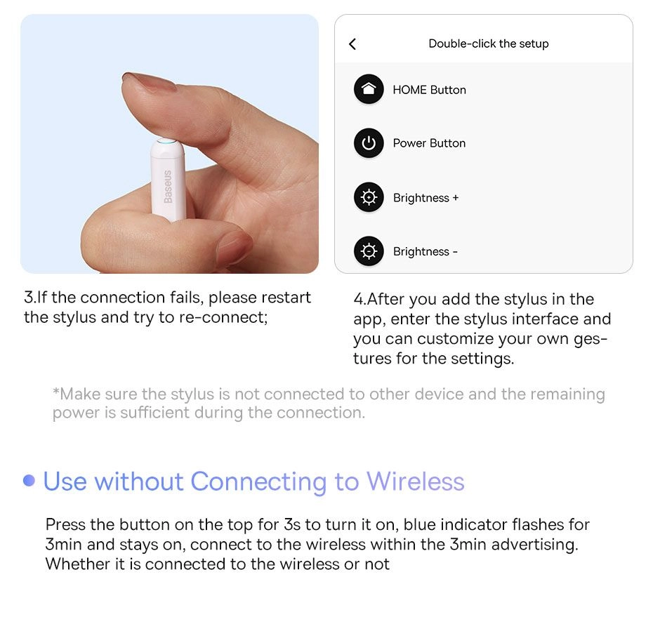 Baseus Smooth Writing 2 Series Wireless Charging Stylus Portable Touch Screen Capacitive Pencil with Nib (Active Wireless Version)