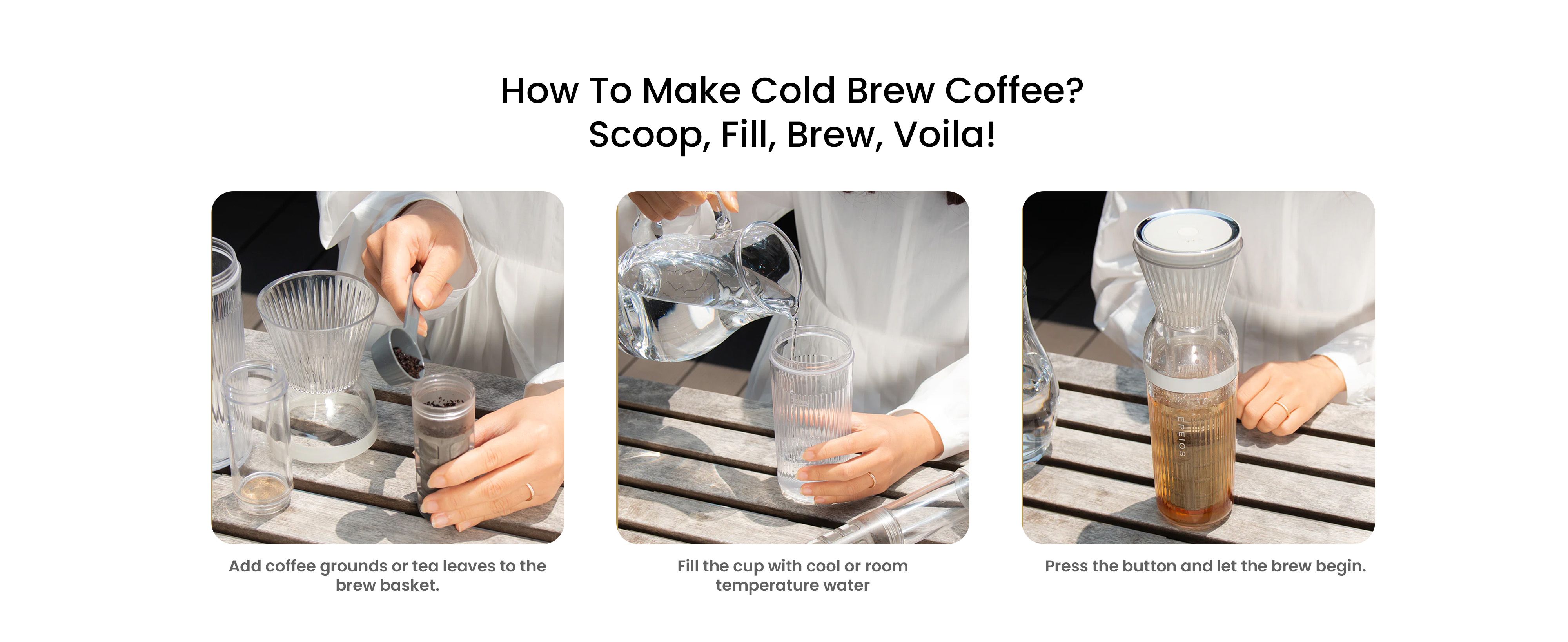 EPEIOS HummingBird Electric Cold Brew / Iced Tea Coffee Maker 10 Minutes High Quality Cold Brew 350ml