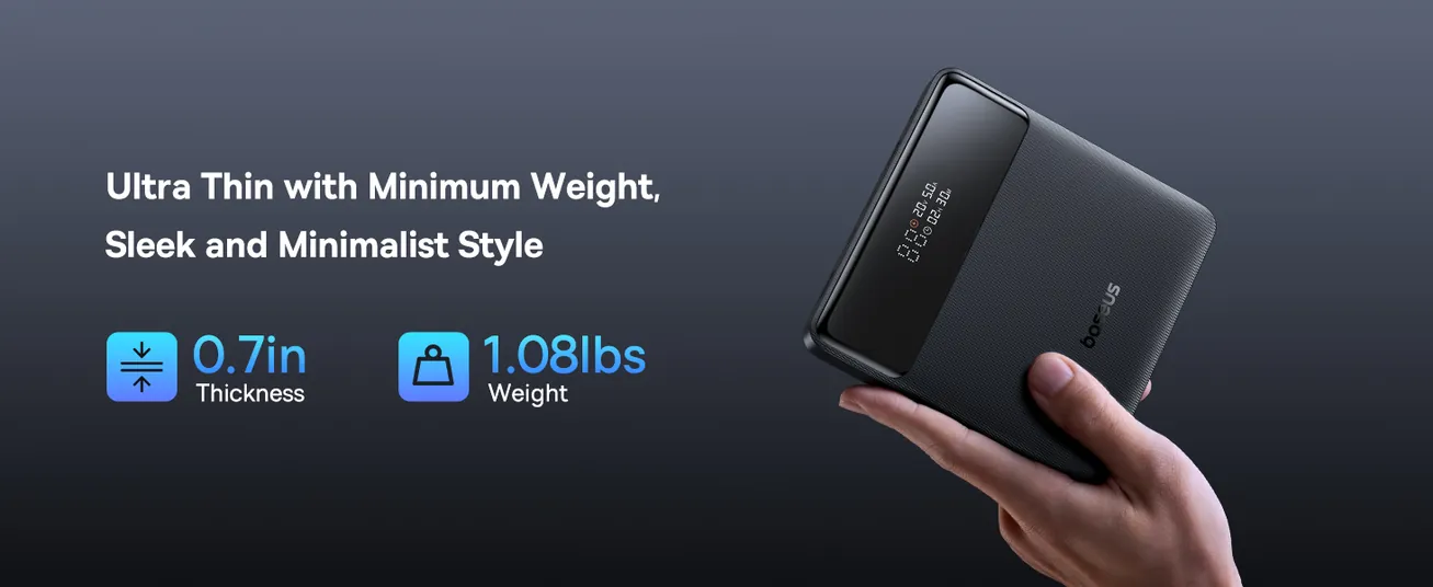 Baseus Power Bank, 20000mAh 100W PD Fast Charging Portable Charger with Digital Display, Blade H1 Lite Laptop Battery Bank for ROG Ally, Steam Deck, MacBook, iPad, iPhone, Samsung