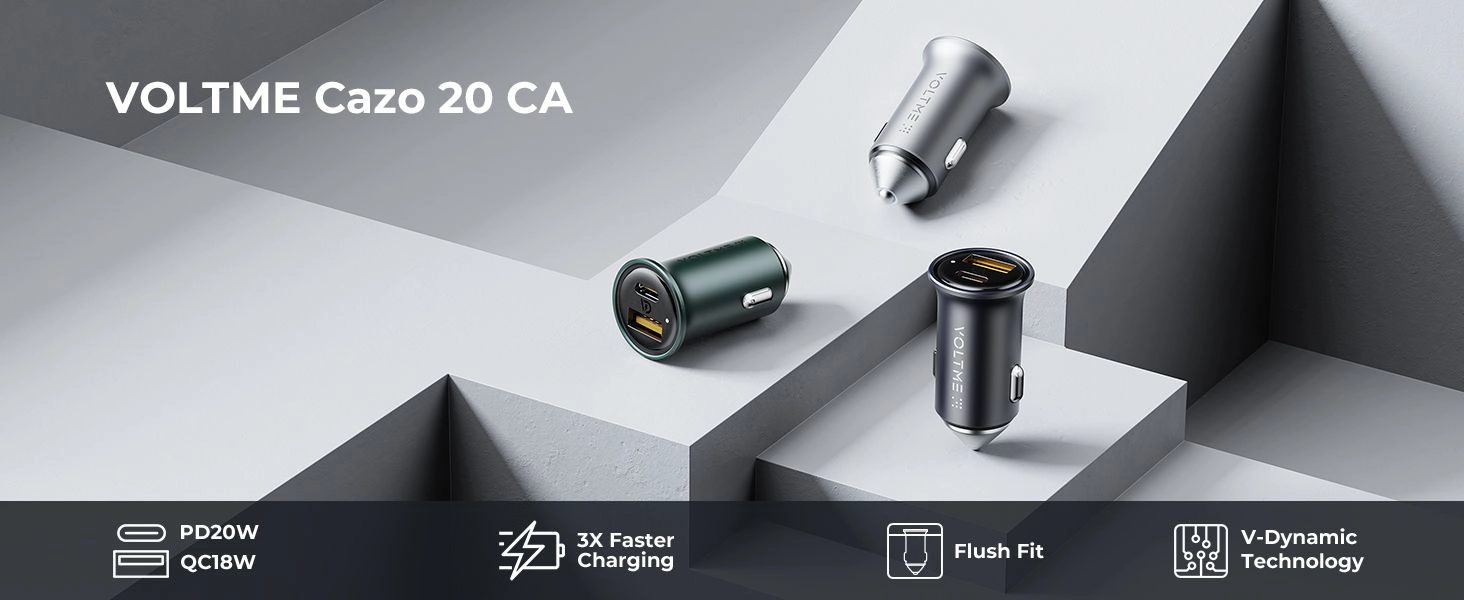 Voltme Cazo 20 CA Car Charger (20W) England Green