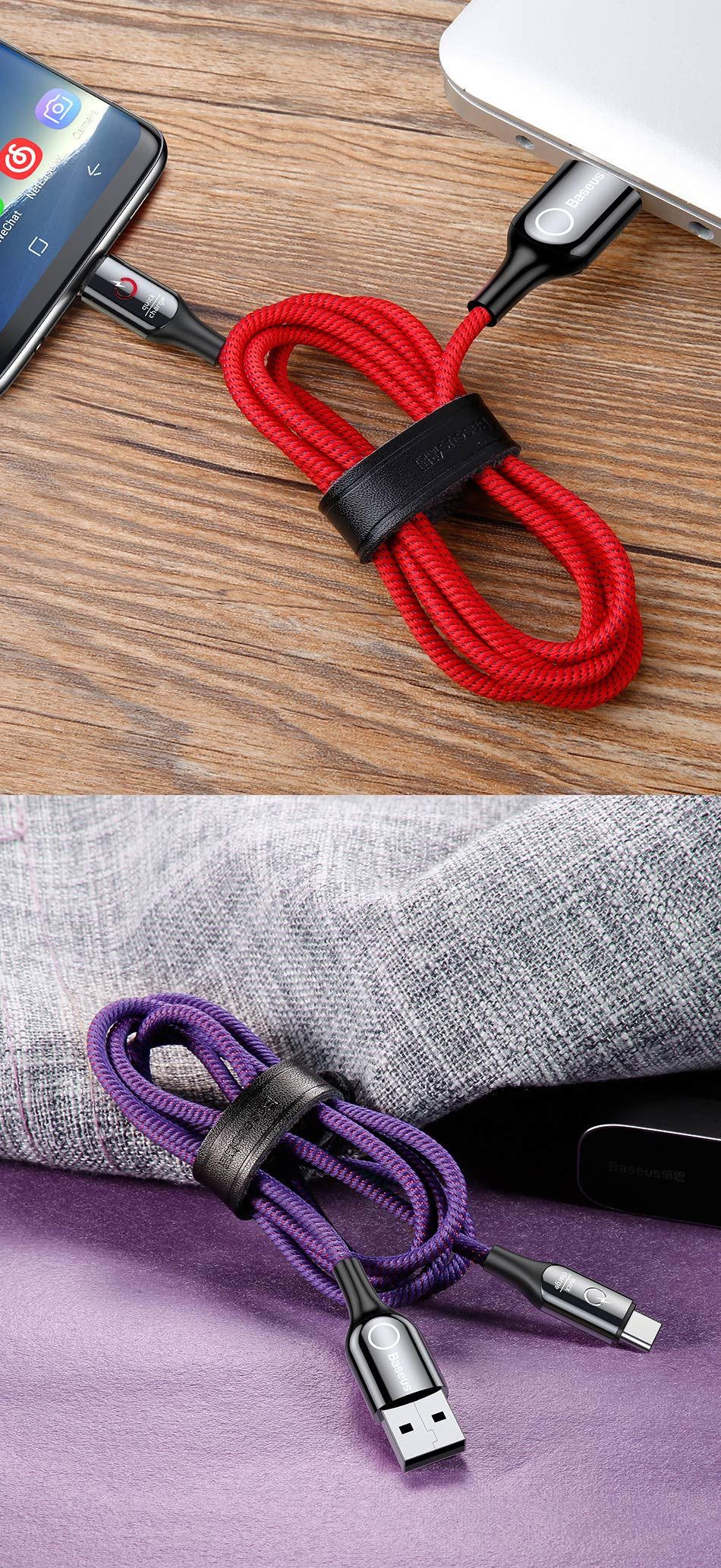 Baseus SmartGlow Lightning Cable – 1M Auto Power