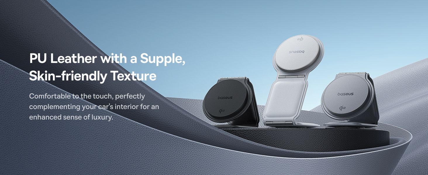 Baseus C02 PrimeTrip Series Mega Magnetic Wireless Charging Car Phone Holder with 15W Qi2 MagSafe – 360° Adjustable, Foldable Dashboard Mount – Black​