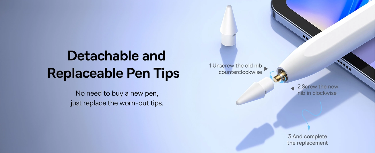 Baseus Smooth Writing 2 Series Wireless Charging Stylus Portable Touch Screen Capacitive Pencil with Nib (Active Wireless Version)