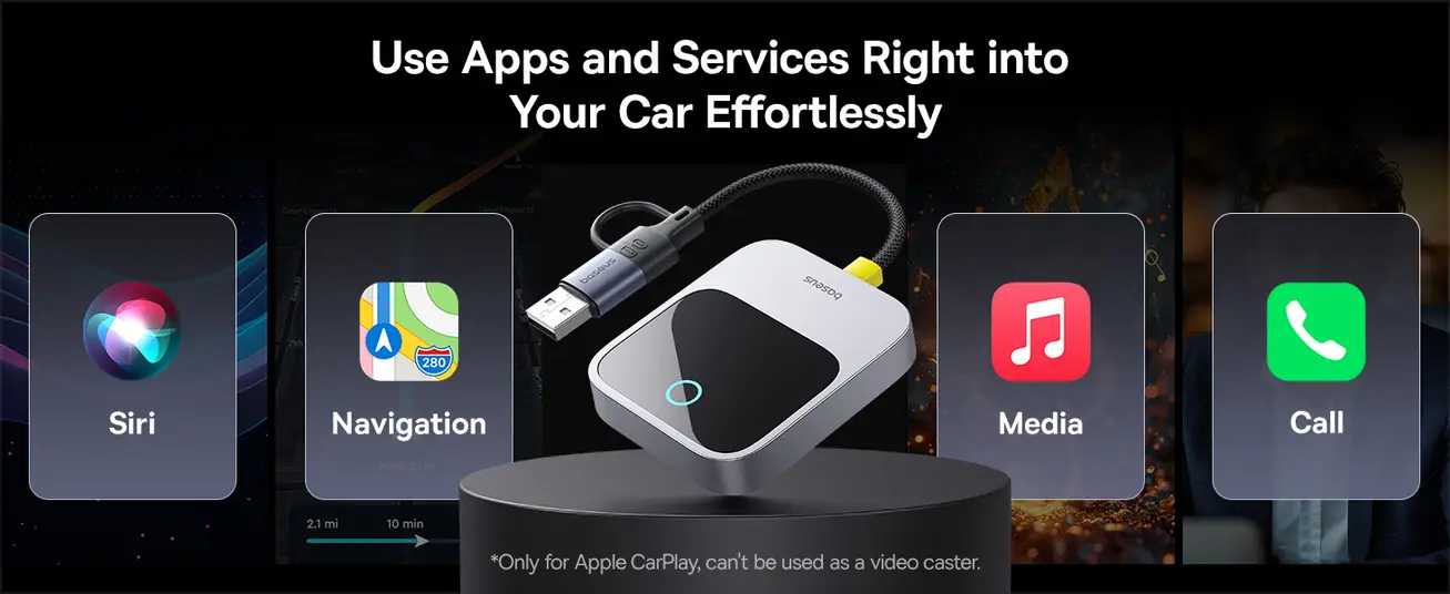 Baseus Prime Trip Safe Journey Wireless CarPlay Adapter for iPhone
