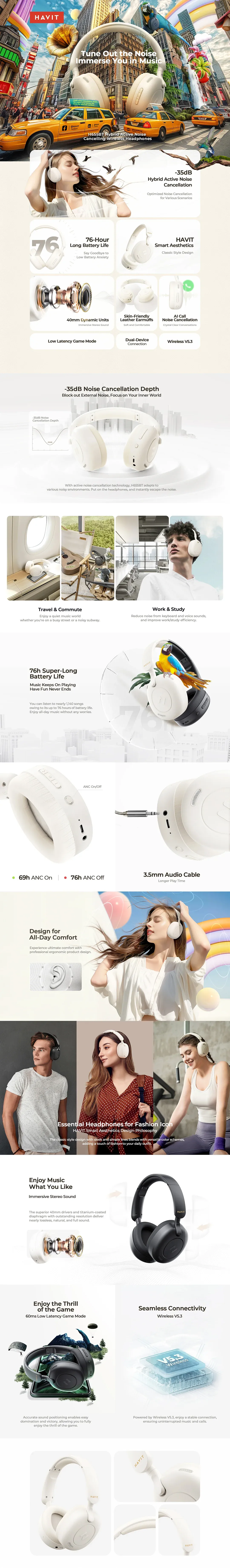 Havit H655BT Bluetooth Headphones