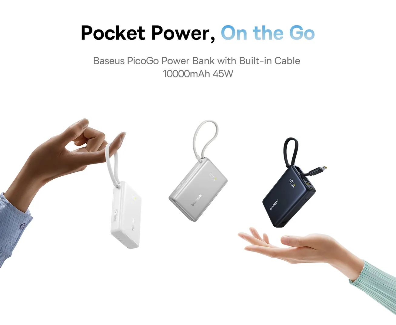 Baseus PicoGo 10000mAh Digital Display 45W Fast Charge Power Bank with Built