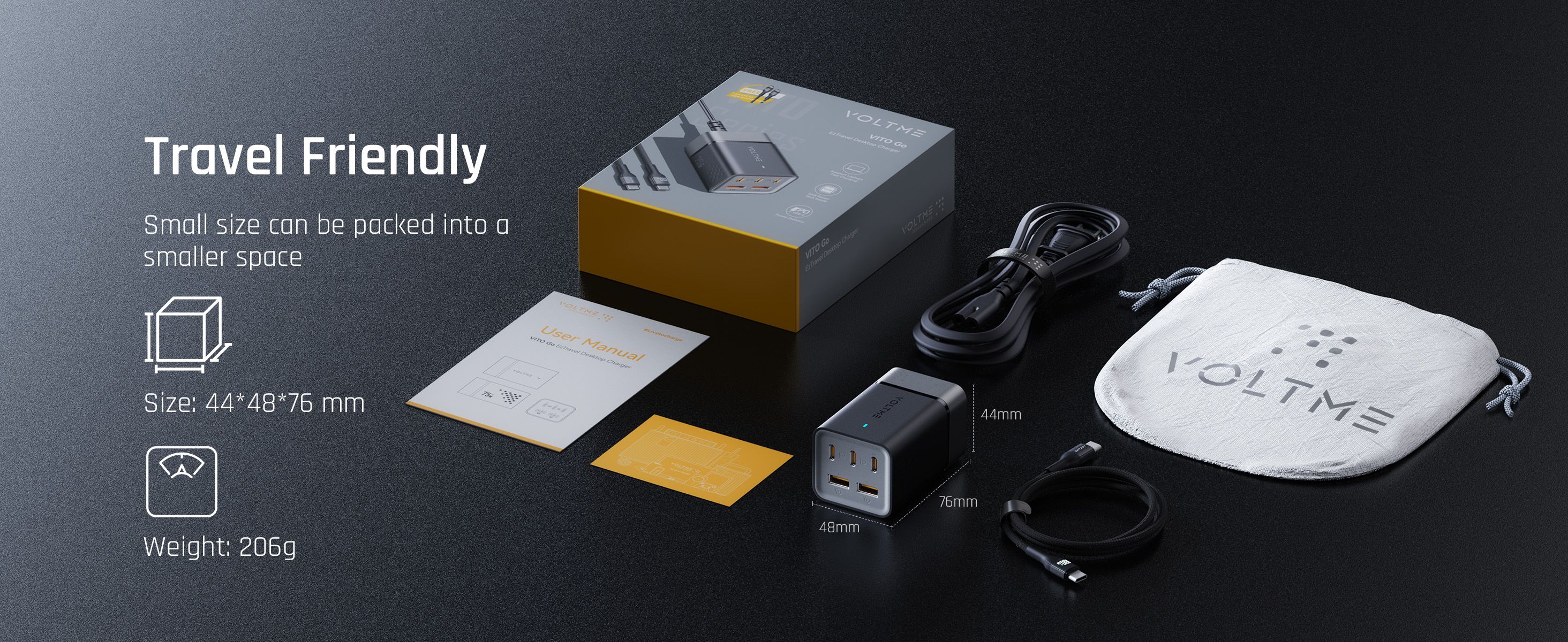 Voltme VITO Go 75W EzTravel 5 in 1 Desktop Charger, 1.8M Power Cable with UK Plug