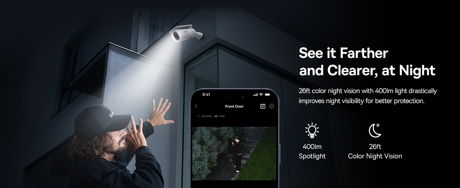 Baseus Solar Security Camera Outdoor, S1 Wireless Solocam, Forever Power with Auto Sunlight