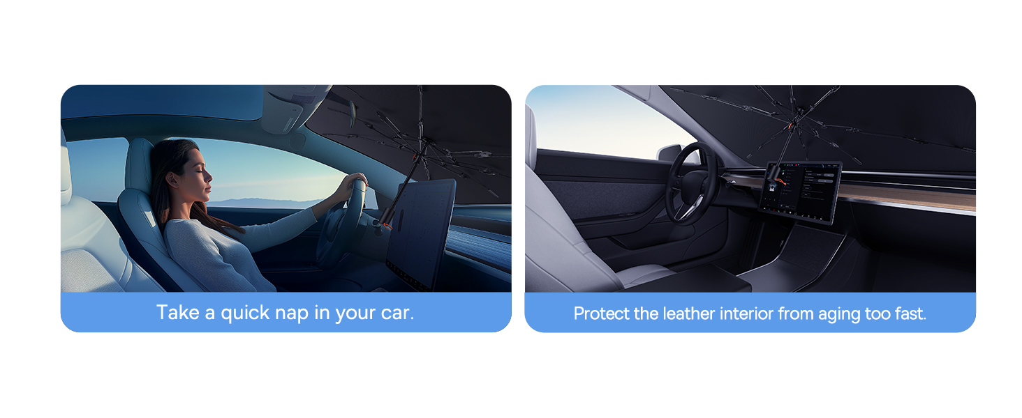 Baseus Car Sun Shade, for Car Front Windshield, Car Umbrella Sun Shade Cover, Foldable Anti