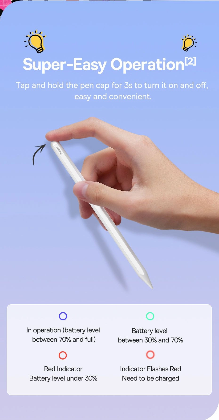 Baseus Smooth Writing 2 Series Wireless Charging Stylus Portable Touch Screen Capacitive Pencil with Nib (Active Wireless Version)