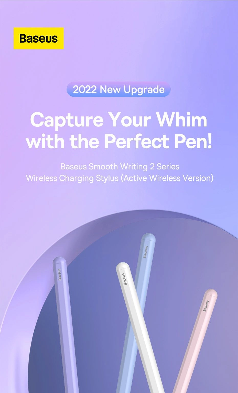 Baseus Smooth Writing 2 Series Wireless Charging Stylus Portable Touch Screen Capacitive Pencil with Nib (Active Wireless Version)