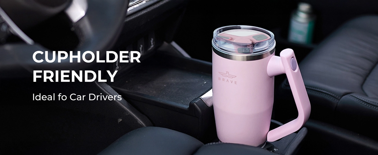Brave Temp Guard Vacuum Insulated Travel Mug – 180° Rotating Handle, 24H Cold &amp; 12H Hot Retention, Leak